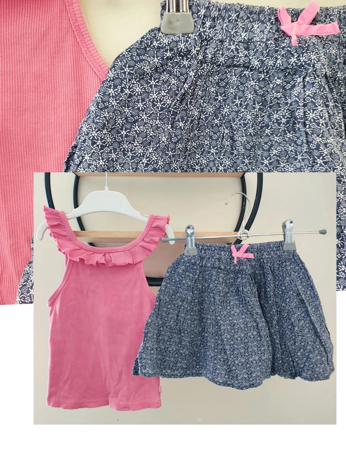 4 ans ensemble été teeshirt Okaïdi et jupe tape a l'oeil